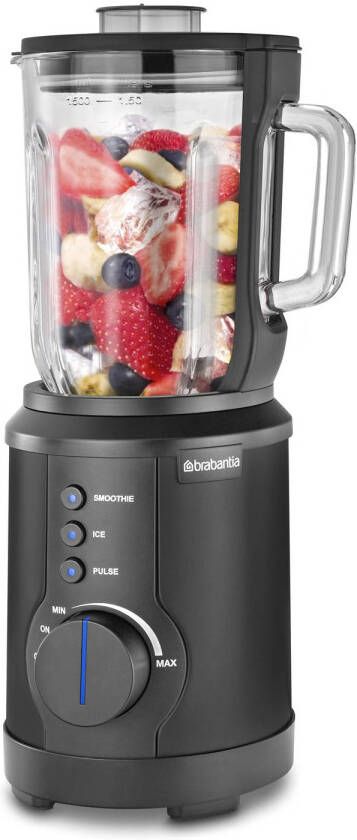 Brabantia D10-2MB Blender 1000W 1 5 liter Pulse Smoothies en Ice Crushing Mat Zwart - Foto 1