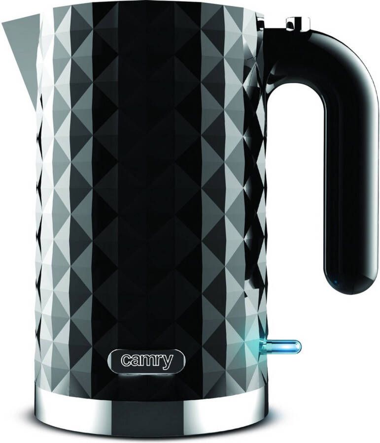 Camry Top Choice Moderne waterkoker zwart diamant 2200 watt 1.7 liter