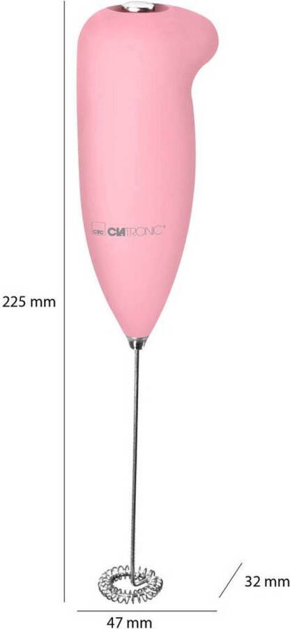Clatronic MS 3089 melkopschuimer roze werkt op batterijen