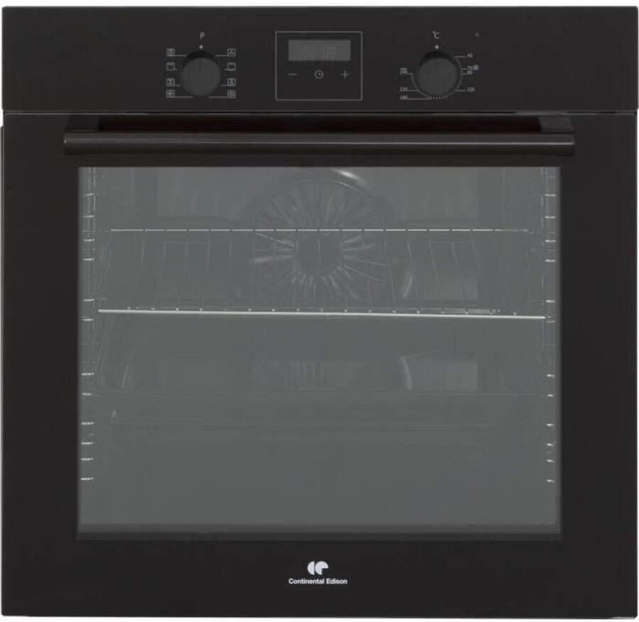 Continental Edison F80CBP Multifunctionele ovenkatalyse 80L geforceerde hitte Klasse A digitale programmeur ZWART GLAS