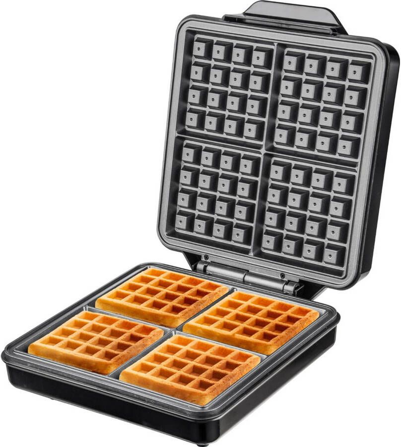 Media Evolution COOK-IT Wafelijzer Waffle Maker Vier Per Keer Anti Aanbaklaag 1100W - Foto 1