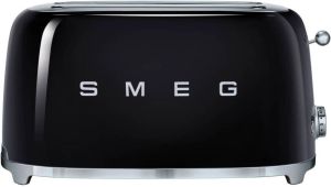 Smeg TSF02BLEU Broodrooster Zwart 2x4 1500W 6 niveaus