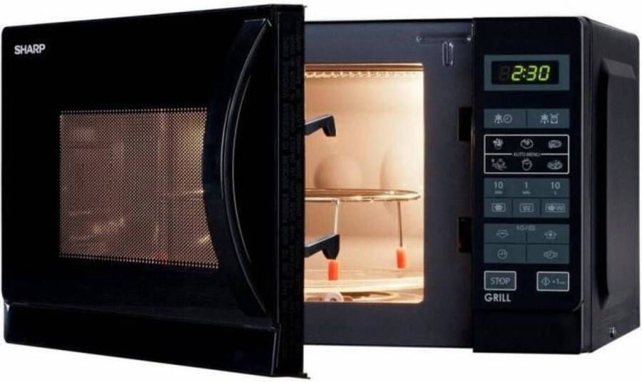 Cstore SHARP R-742BKW Grill met micropijn Noir 25L 900 W Grill 1000 W Pose libre