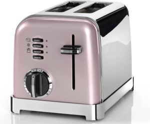 Cuisinart 2 Slice Toaster Broodrooster CPT160PIE Ontdooifunctie Bagel functie 6 standen Roze