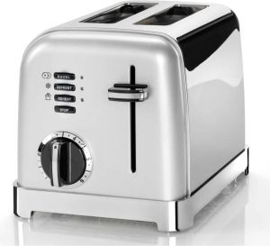 Cuisinart 2 Slice Toaster Broodrooster CPT160SE Ontdooifunctie Bagel functie 6 standen Zilver
