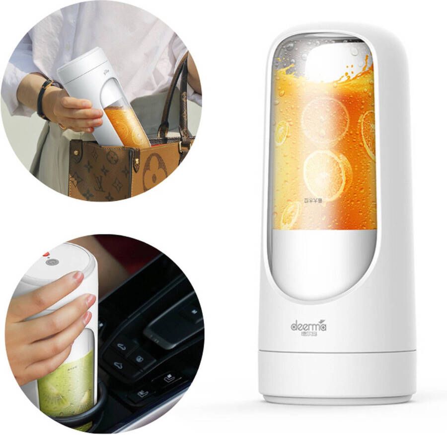 Deerma Draagbaar en Draadloze Mini Juice Blender Elektrische Fruitblender BPA vrij Shake Mixer -300ML - Foto 1