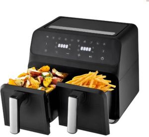 Deski Dubbele Airfryer 8L Timerfunctie Tot 200 Graden Zwart