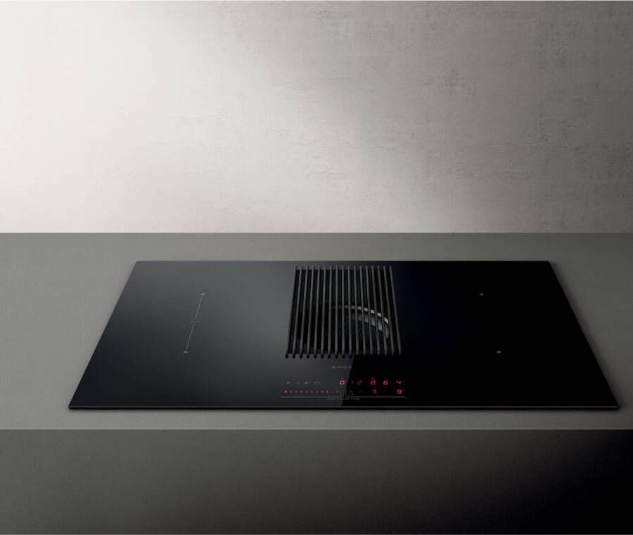 Elica PRIME BL A 83 = LUCHTAFVOER (Optioneel geschikt voor RECIRCULATIE) Inductiekookplaat met Afzuiging