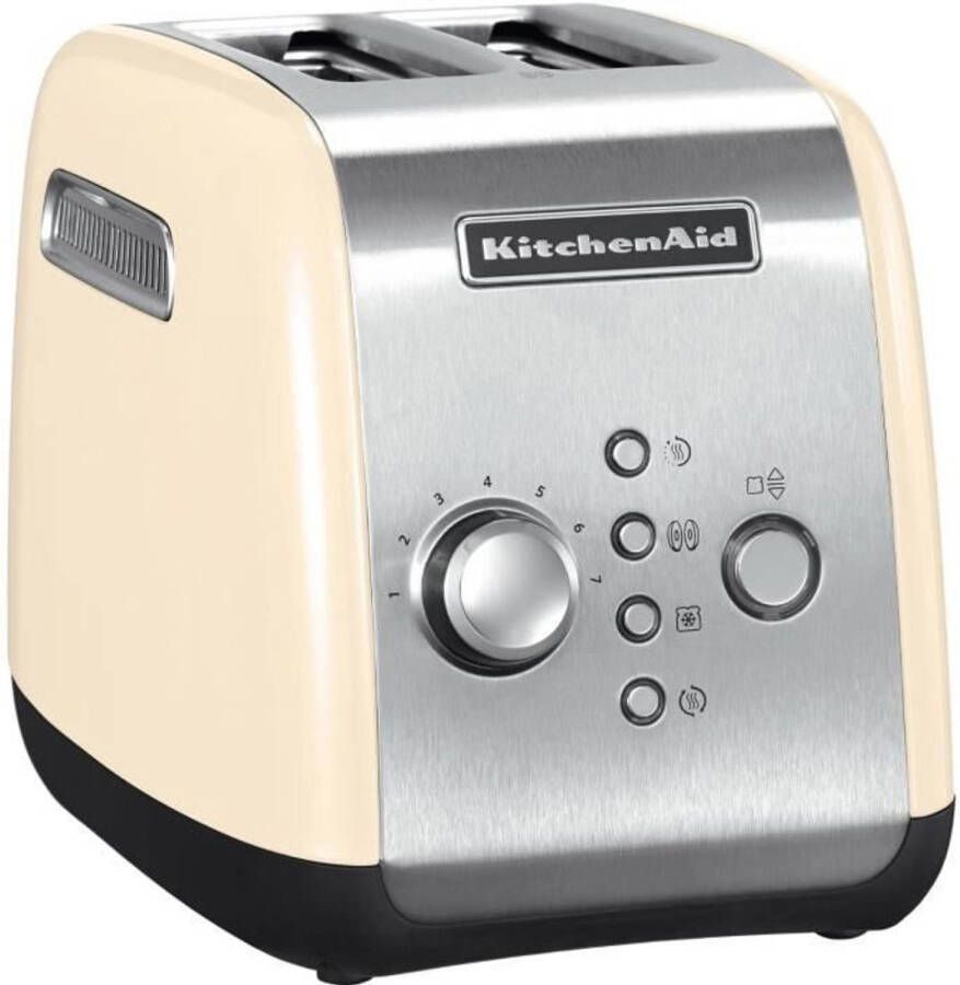 KitchenAid Broodrooster Tosti apparaat met 2 Sleuven warmhoudfunctie en ontdooi functie Amandel crème beige