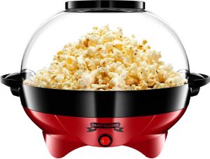 Gadgy Popcorn Machine Rond met Anti-aanbaklaag Popcorn Maker Stil en Snel 5 liter Rood Kinderfeestje
