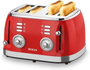 HA-MA TOOLS Sogo Toaster Ontdooien & Roosteren Retro Broodrooster 1550w