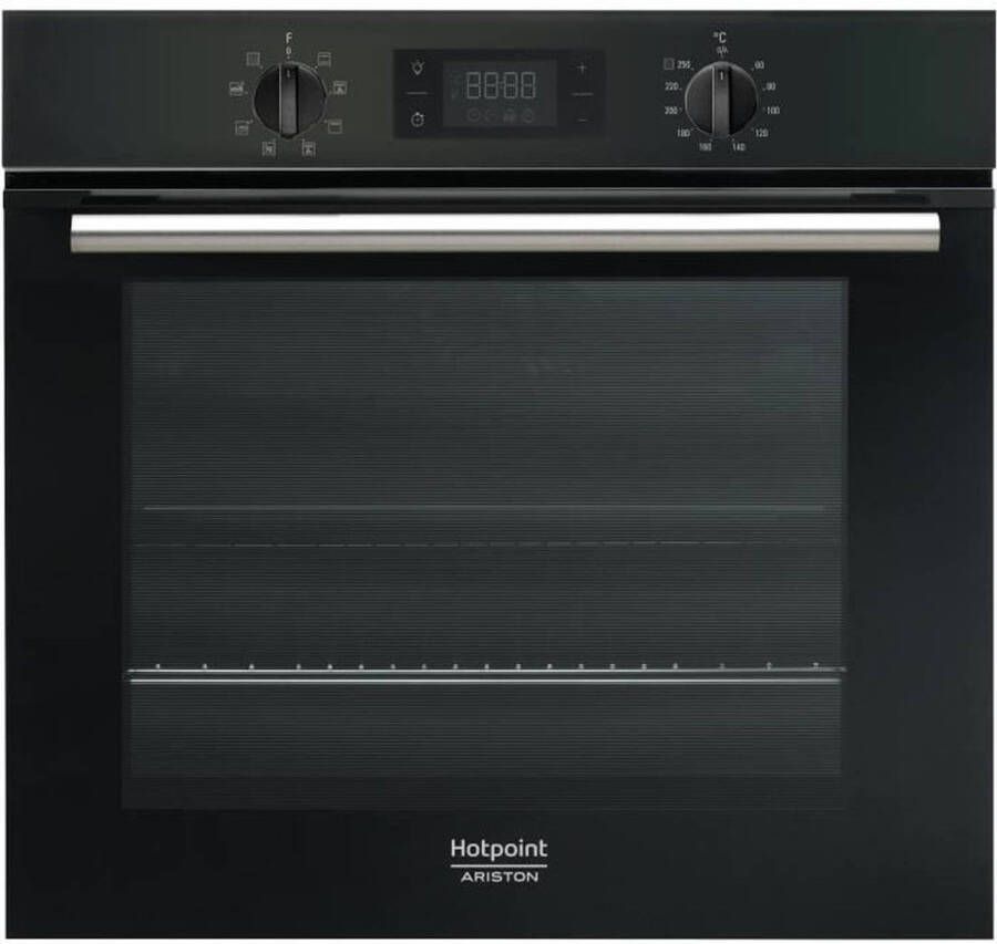 Hotpoint-Ariston HOTPOINT FA2 540 P BL HA Ingebouwde elektrische multifunctionele oven Roterende warmte 66L Pyrolyse Zwart