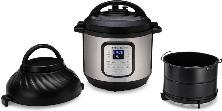 Instant Pot Duo Crisp 11-in-1 Multicooker met Airfryer 5 7L- Snel onder druk koken Slow cooking Sauteren Stomen Sous vide Warmhouden Snel frituren Braden Bakken Roosteren Drogen