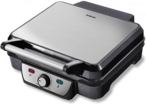 Inventum CG618 Contactgrill Tafelgrill Uitklapbaar RVS Zwart
