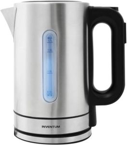 Inventum HW817D Waterkoker Inhoud 1 7 liter Roestvrijstaal Warmhoudfunctie Led-verlichting 2200 watt RVS Zwart