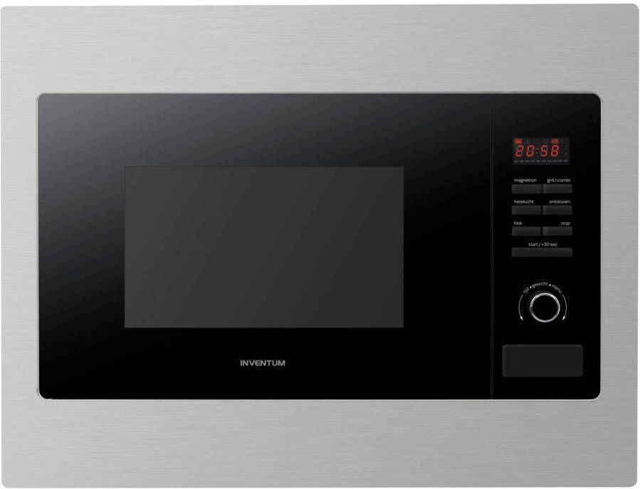 Inventum IMC6125F Inbouw combi-oven Hetelucht Magnetron Grill 25 liter 45 cm hoog Tot 220°C RVS Zwart