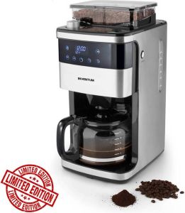 Inventum KZ915GT Grind & brew koffiezetapparaat 1 5 liter 12 kopjes Verse bonen Filterkoffie Glazen kan Display met timer Zwart RVS