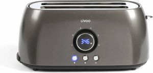 Livoo Broodrooster met digitaal display 1400W 2 slots grijs