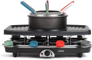 Livoo Raclette Maker Grill Fondue Voor 8 Personen