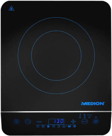 MEDION MD 17595 Vrijstaande inductie kookplaat 1 pit Wit Zwart