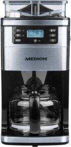 MEDION MD 15486 Koffiezetapparaat met koffiebonenmaalwerk 1.5L 1050 Watt Zwart Zilver