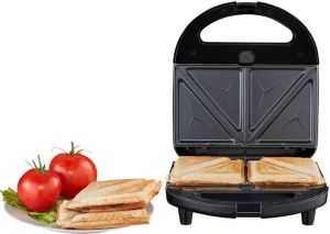 MEDION MD 19788 Tosti ijzer Voor Sandwich wafel of panini Verwijderbare platen met antiaanbaklaag 750 watt Zwart