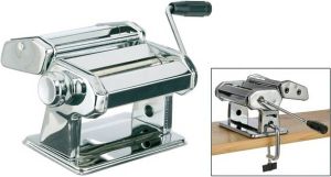 Merkloos Pastamachine RVS 150MM Rollerbreedte Inclusief Tafelgreep