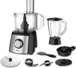 MOA Foodprocessor met 1200 Watt Extra krachtig Met accessoires voor gebruik als citruspers blender etc. Zwart met