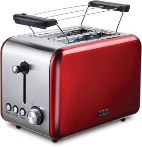 MOA Broodrooster Retro Toaster Met Warmhouder Rood T1R