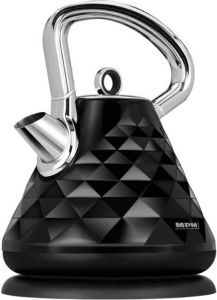 MPM Luxe Waterkoker Diamant Design Uitneembaar Antikalkfilter 1.7 liter RVS Zwart