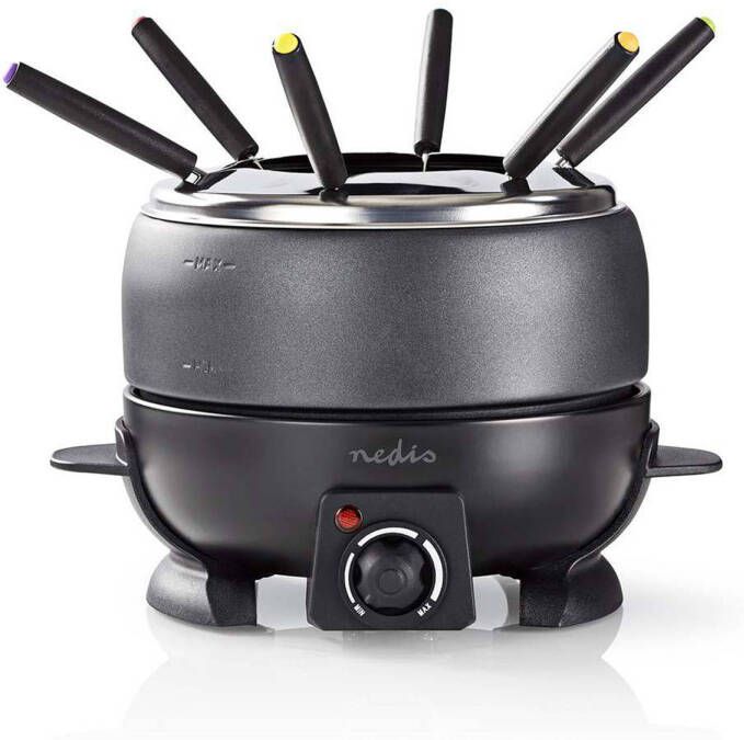 Nedis Fondueset 6 Personen 2.3 l Regelbare temperatuur 800 W Koelbestendige Handgrepen Antislip onderkant Oververhittingsbeveiliging