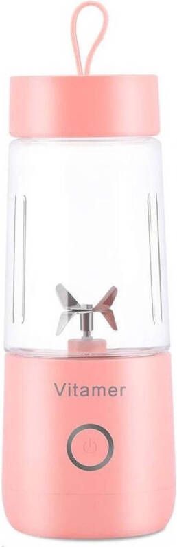 VITAMER Draagbare Mini Blender Peach Pink Draadloos USB Oplaadbaar