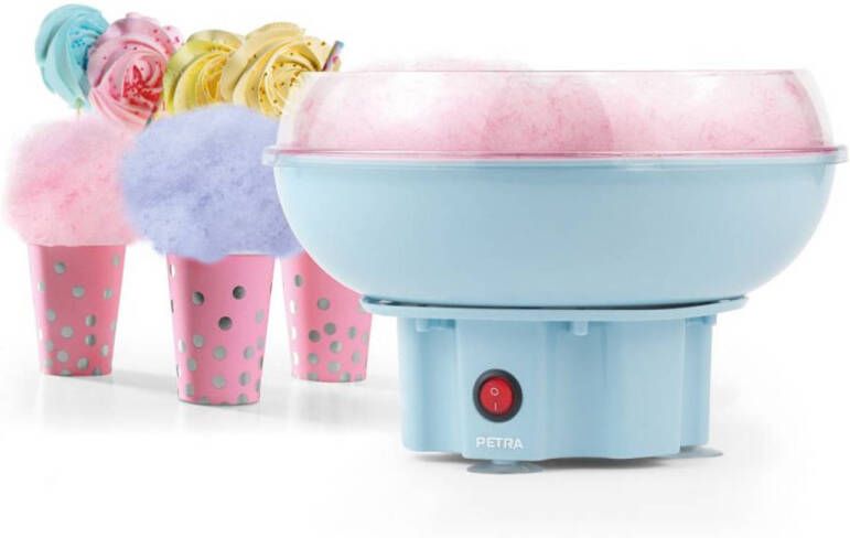 Petra electric Petra Suikerspinmachine Inclusief 50 suikerspin stokjes en maatlepel Suikerspin maker Blauw