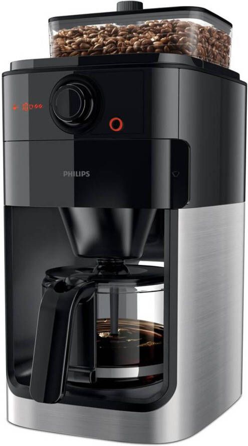 Philips Koffiezetapparaat met maalwerk Grind & Brew HD7767 00 aroma-gesealed bonenvak edelstaal zwart