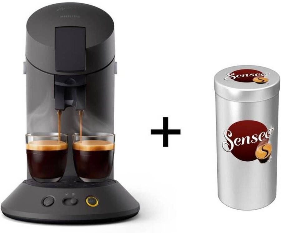 ‎PHILIPS SENSEO Original Plus CSA210 63 zwarte koffiepadmachine + Gratis canister 0 7 L