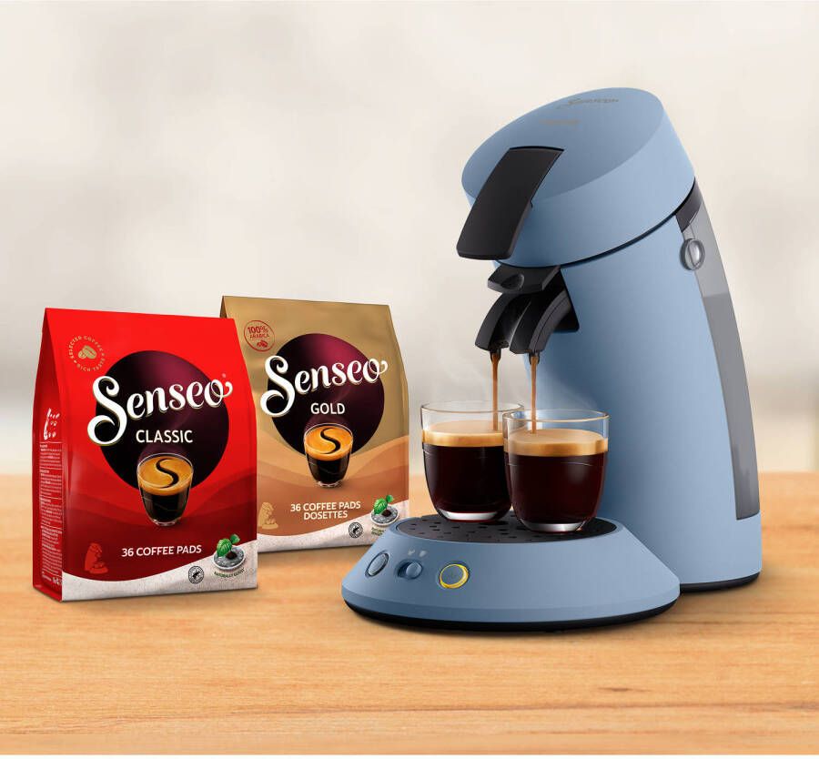 Philips SENSEO Original Plus koffiepadmachine CSA210 70 blauw inclusief 72 koffiepads