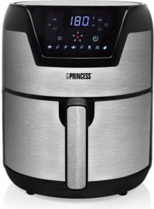 Princess 182026 Digitale Aerofryer XXL Heteluchtfriteuse Zilver 4.5 liter RVS 8 programma's 1500 Watt