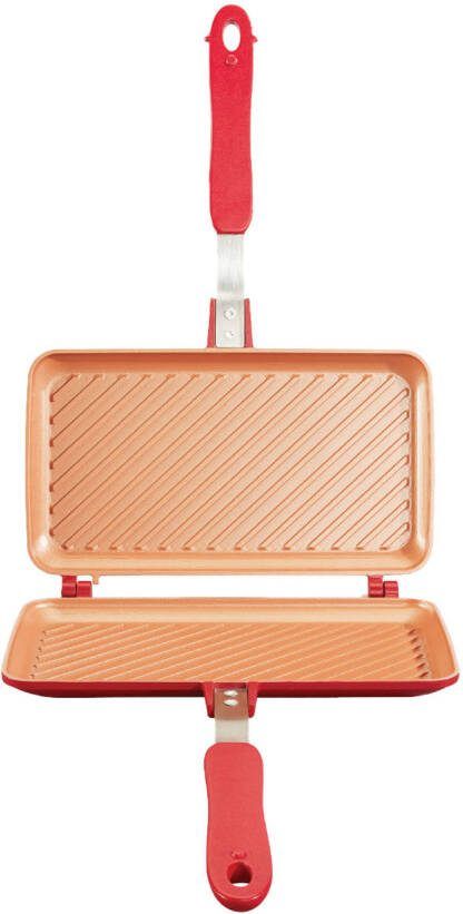 Bulbhead Red Copper Flipwich DUO – tosti ijzer – grillpan panini grill apparaat – geschikt voor alle kookplaten – sandwichmaker – tosti apparaat