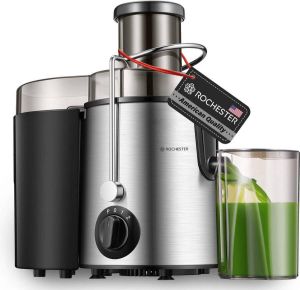 Rochester Sapcentrifuge voor Groenten & Fruit Juicer met microfilter Grote Vulopening 3 snelheden Zwart RVS