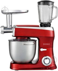 Royalty line Keukenmachine Keukenrobot 2100W Foodprocessor met 7 Snelheidsstanden + LED incl. Garde Kneedhaak Mengarm en Blender Met Spatscherm & RVS Mengkom Van 7.5 Liter Rood