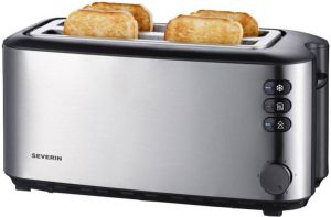 Severin Toaster AT 2509 warmte-isolerend + dubbelwandige edelstalen behuizing opzethouder voor broodjes