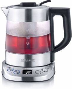 Severin Water- theekoker WK 3473 1 l tot 1 l water of 0 75 l thee met theezeef inclusief 5 theeprogramma's