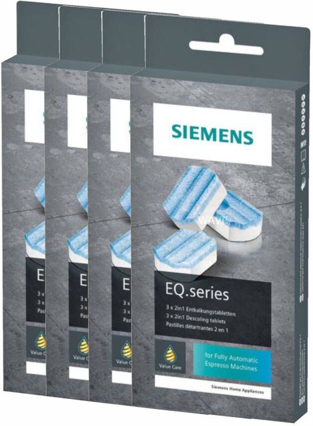 Siemens EQ Series Ontkalkingstabletten 12 Stuks (4x3 stuks)