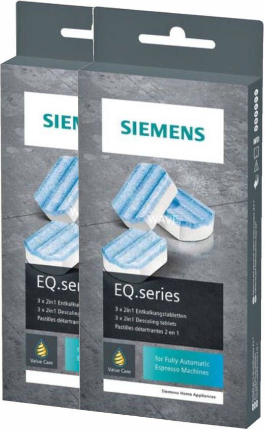 Siemens EQ Series Ontkalkingstabletten 6 Stuks (2x3 stuks)