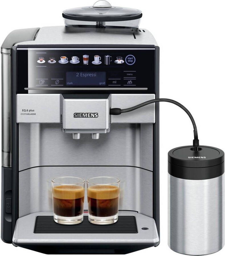 Siemens EQ6 Plus ExtraKlasse TE657F03DE Volautomatische espressomachine Inclusief RVS melkbeker RVS