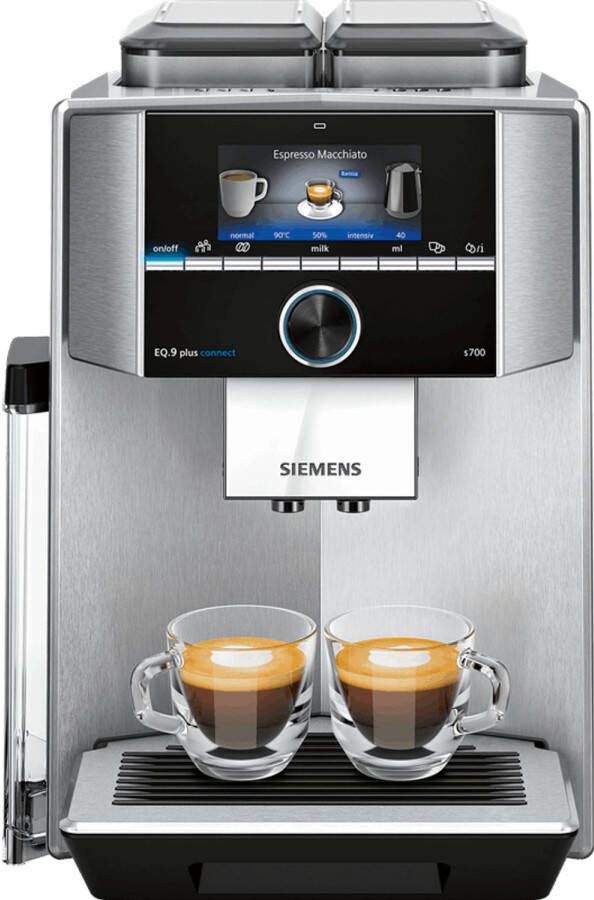 Siemens EQ9 Plus Connect TI9578X1DE Volautomatische espressomachine 2 bonenreservoirs RVS