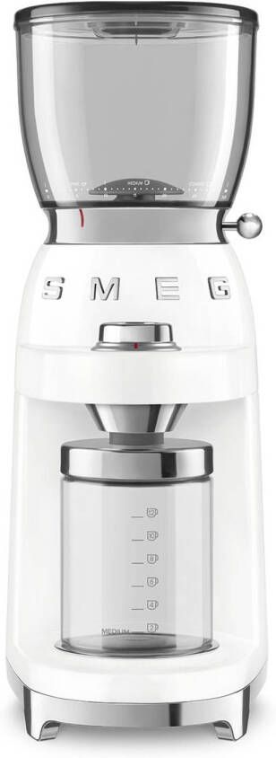 Smeg Elektrische koffiemolen CGF01WHEU Wit Jaren '50-stijl