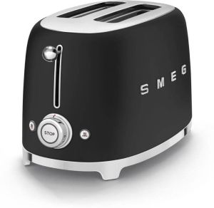 Smeg TSF01BLMEU Broodrooster Mat Zwart 2x2 950W 6 niveaus