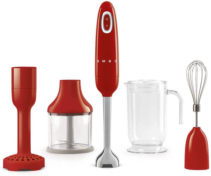 Smeg Staafmixer HBF22RDEU Rood Jaren '50 stijl Met accessoires
