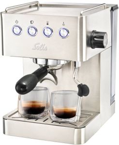Solis Barista Gran Gusto 1014 Pistonmachine Espressomachine Koffiemachine met Bonen Zilver